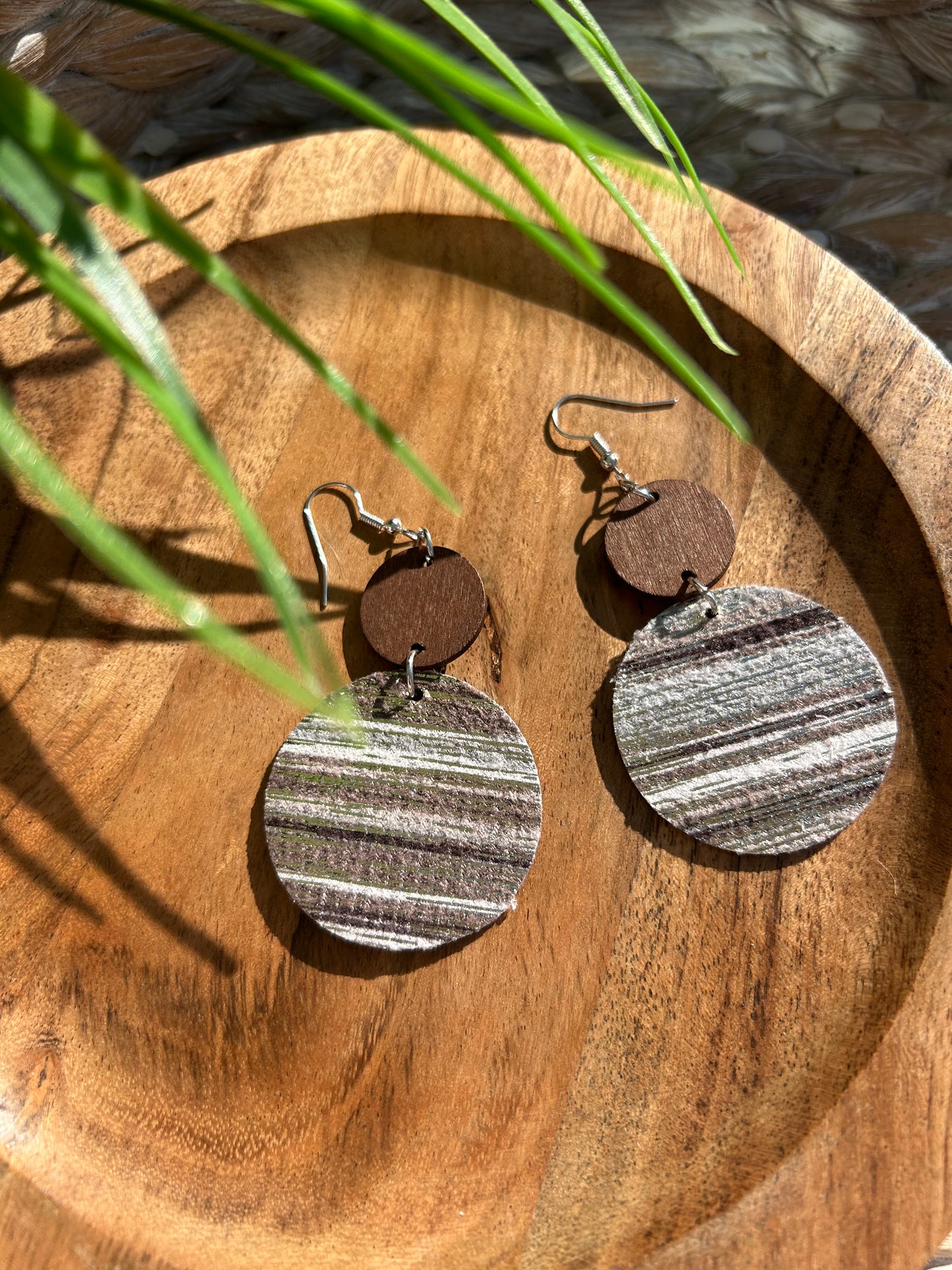 Leather Circle Earrings